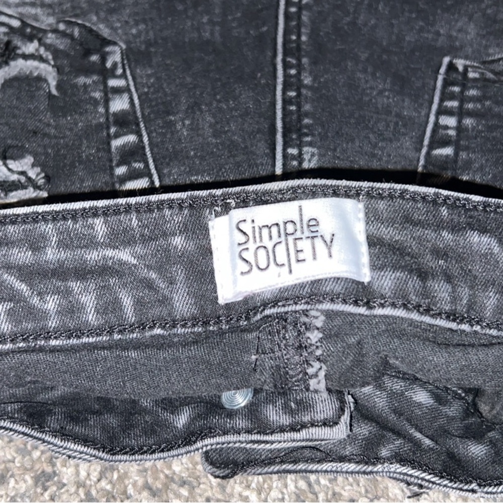 Black Distressed Denim Shorts